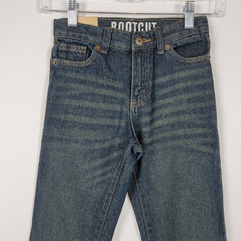 Crazy 8 Boys Jeans Size 8 Slim Bootcut Blue Denim Dark Wash 5 Pocket Design - Picture 2 of 16